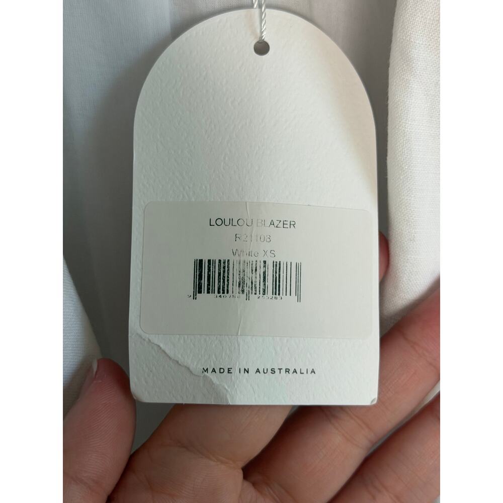 Rumer Lou Lou Long Sleeve Notch Lapel Mini Blazer Dress White Linen Size XS NWT - Picture 6 of 11